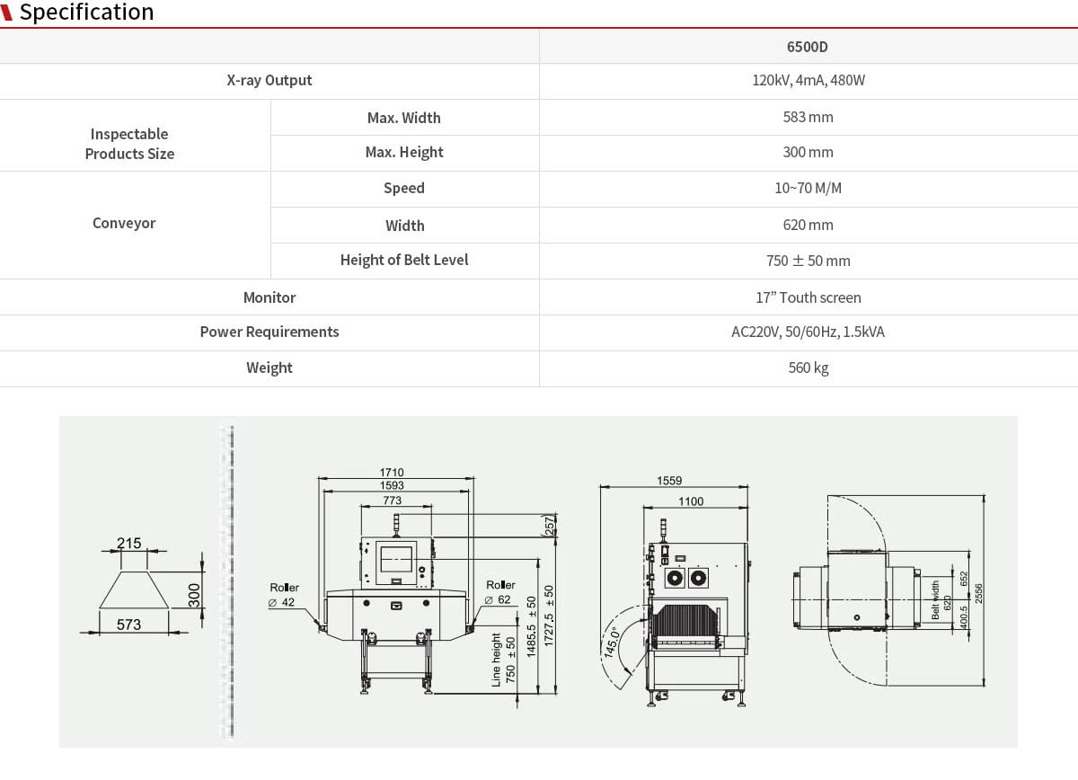 PSG X-Ray 6500D spec sheet